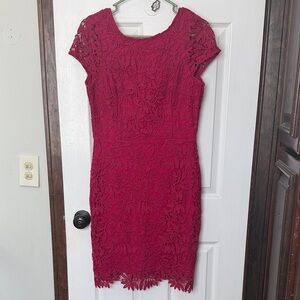Lulu's Burgundy Lace Mini Dress